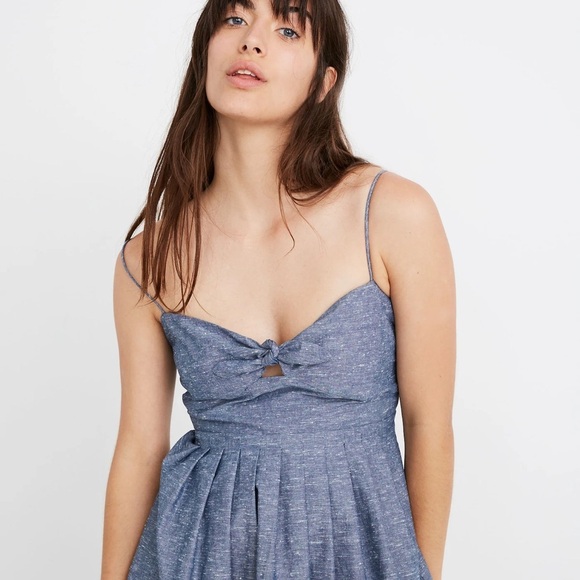 Elegant Madewell Blue Spaghetti Strap Dress size 12 - Picture 3 of 8